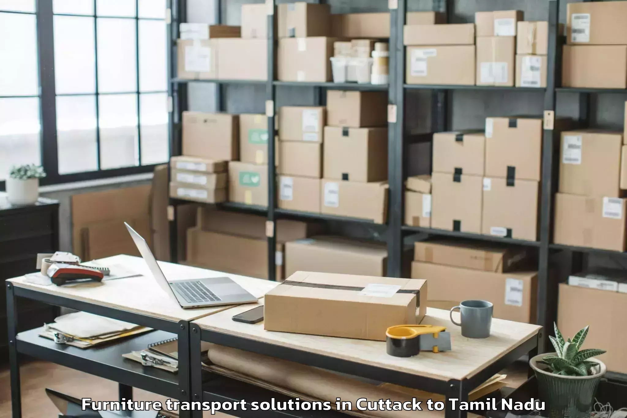 Trusted Cuttack to Ilayangudi Furniture Transport Solutions